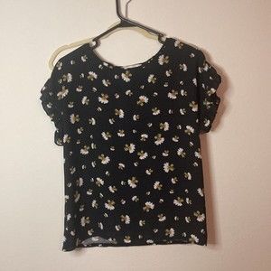 Loft Daisy mixed media top